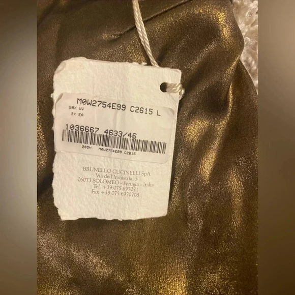 Brunello Cucinelli gold metallic jumpsuit size large NWT - Picture 7 of 10